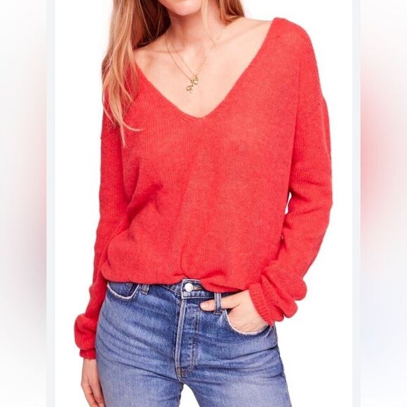Free People Sudan Alpaca Belnd V-Neck Sweater - Picture 2 of 9